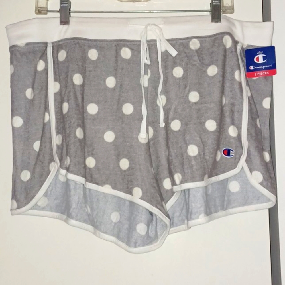 🐨CHAMPION CROPPED HOODIE & SHORTS HACCI LOUNGE PAJAMA SET - Picture 6 of 10
